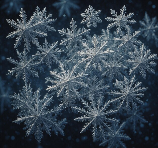 una planta cubierta de nieve con una imagen de un copo de nieve en él