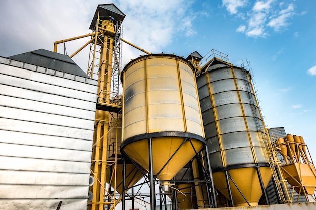 Planta de agroprocessamento e fabricação para processamento e silos de prata para secagem, limpeza e armazenamento de produtos agrícolas farinha de cereais e grãos Elevador de celeiro