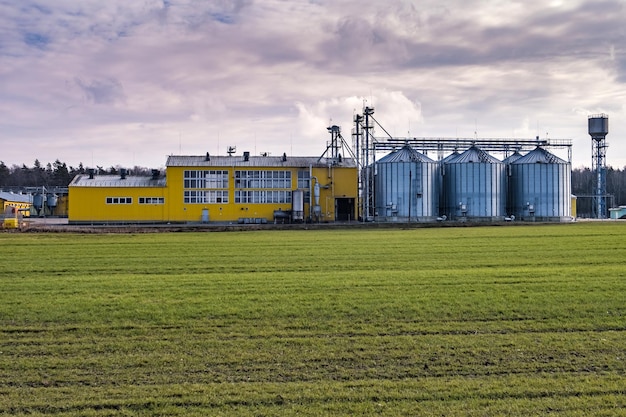 Planta de agroprocessamento e fabricação para processamento e silos de prata para secagem, limpeza e armazenamento de produtos agrícolas farinha de cereais e grãos Elevador de celeiro