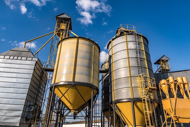 Planta de agroprocessamento e fabricação para processamento e silos de prata para secagem, limpeza e armazenamento de produtos agrícolas farinha de cereais e grãos Elevador de celeiro