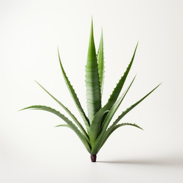 Planta de Aloe Vera em fundo branco Desenho fotorrealista com toque modernista