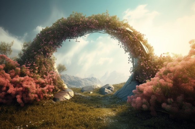 Planta de arco de flores de primavera Gerar Ai