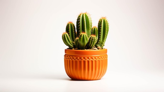 Planta de cacto em um vaso em fundo branco