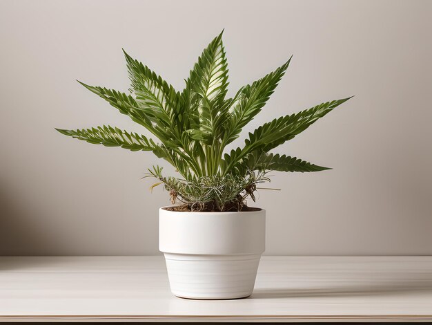 Planta de casa em vaso isolada em fundo branco brilhante planta interior decorativa imagem gerada por IA