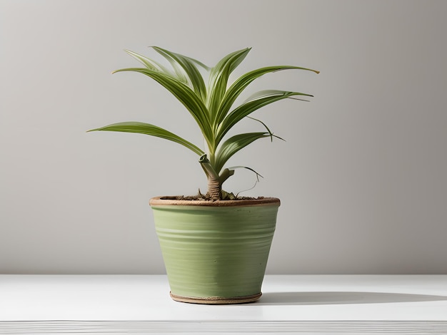 Planta de casa em vaso isolada em fundo branco brilhante planta interior decorativa imagem gerada por IA