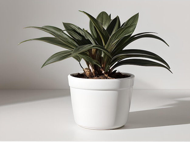 Planta de casa em vaso isolada em fundo branco brilhante planta interior decorativa imagem gerada por IA