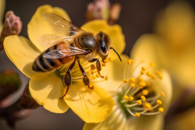 Planta de flor amarela de abelha gerar Ai