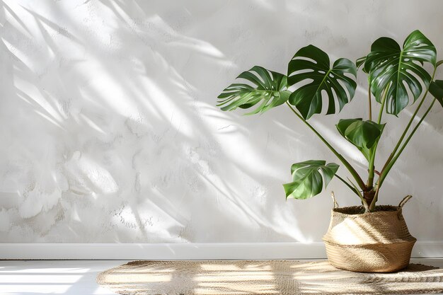 Planta de Monstera deliciosa em uma panela sobre um fundo branco