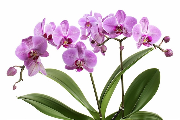 Foto planta de orquídea em fundo branco