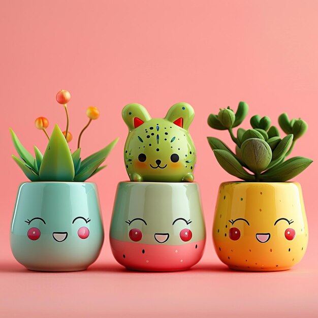 Planta de vaso ilustração bonita e artística incorporando ilustrações de plantas adoráveis em dcor adicionando