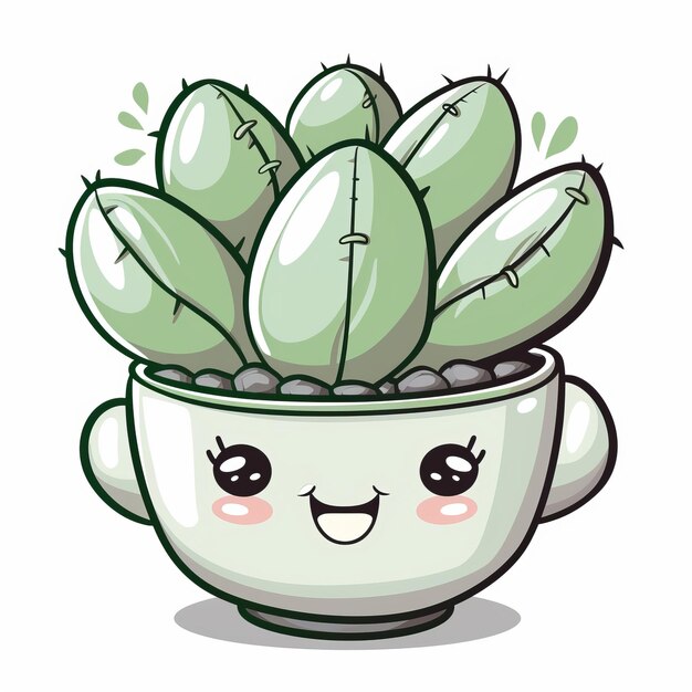 Planta de vaso ilustração bonita e artística incorporando ilustrações de plantas adoráveis em dcor adicionando