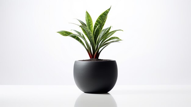 Foto planta de vaso preta com fundo branco ia generativa