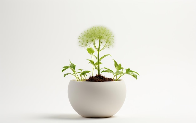 Planta dente de leão com fundo branco