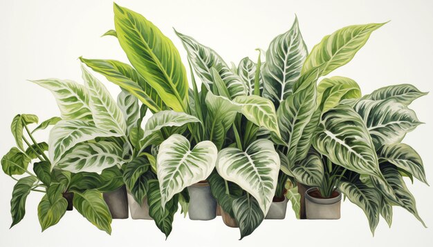 Foto la planta de dieffenbachia