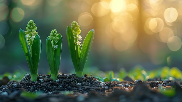 Planta em germinação de perto