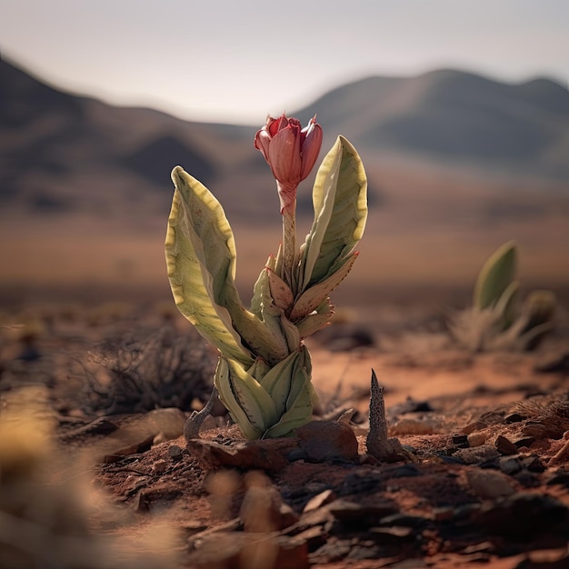 Planta de la especie Welwitschia mirabilis