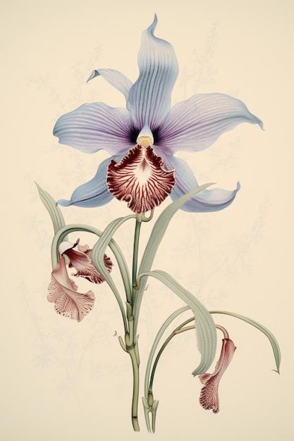 Una planta floral de orquídea de arte aislada