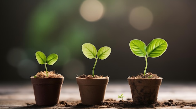 Planta folha em forma de coração brotar ecologia e amor conceito de terra