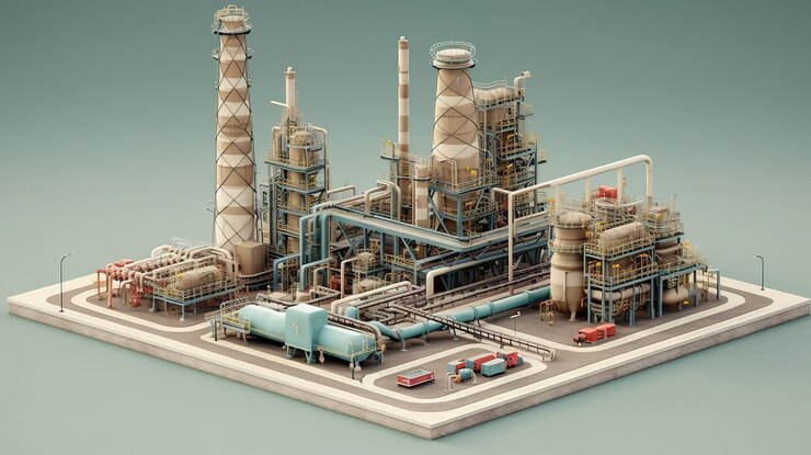 Planta de gas de petróleo Color brillante Generativo Ai
