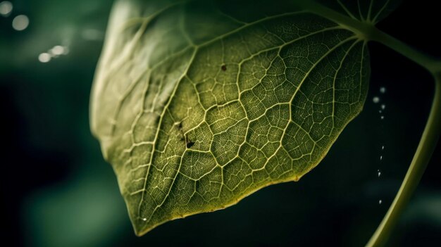 planta de hoja verde con detalles de ecología concepto de fondo creado con IA