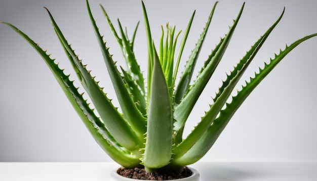 Una planta con hojas puntiagudas en una olla