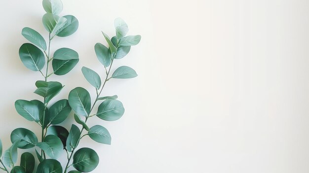 Foto una planta de hojas verdes está en un fondo blanco