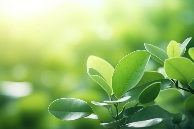 una planta con hojas verdes a la luz del sol