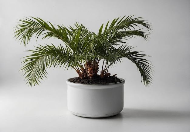 Foto una planta con hojas verdes en una olla blanca