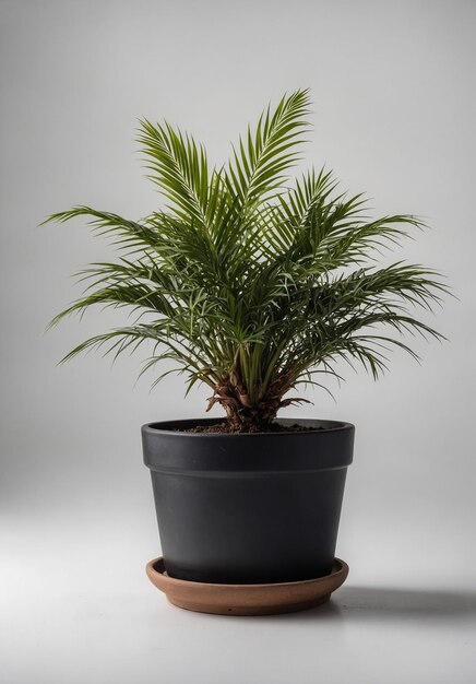 Foto una planta con hojas verdes en una olla negra