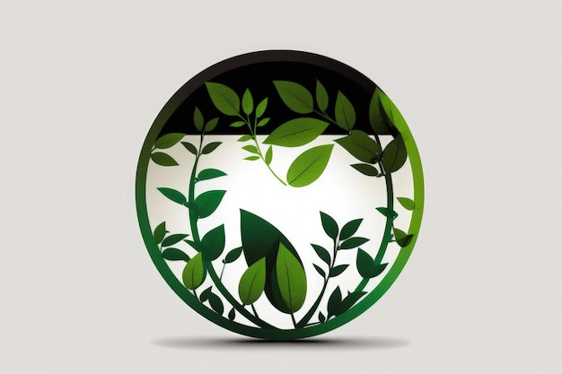 Foto planta ilustración logo icono fondo blanco sostenibilidad concepto ia generativa