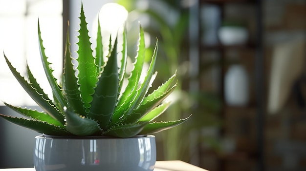 Planta inteira de aloe vera limpa durante o dia aparência perfeita ultra generativa ai