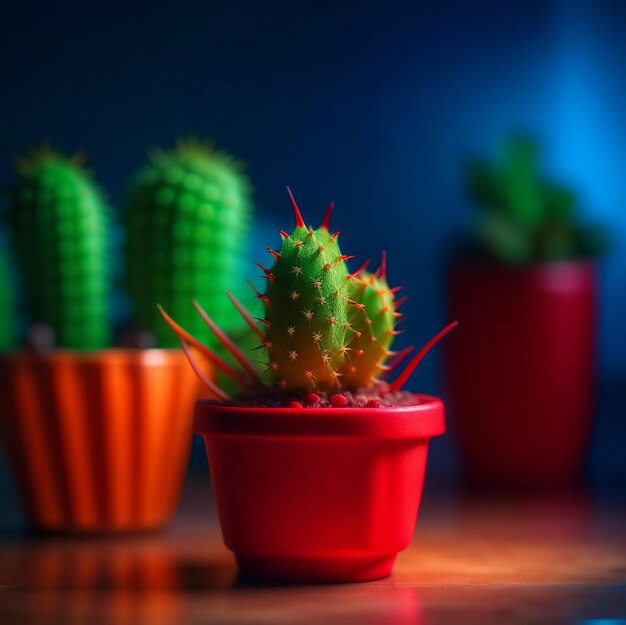 Planta de interior en una maceta con follaje florido sobre un fondo mínimo