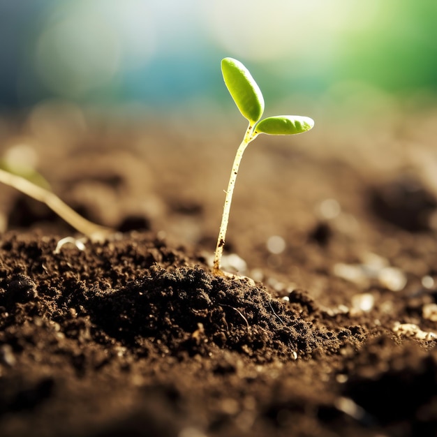 planta joven que crece del suelo