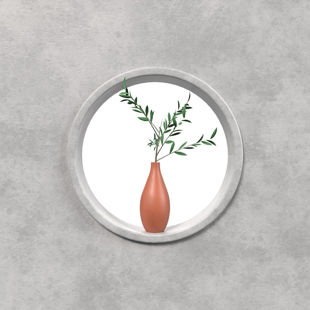 Planta en maceta aislado sobre fondo blanco ilustración 3d