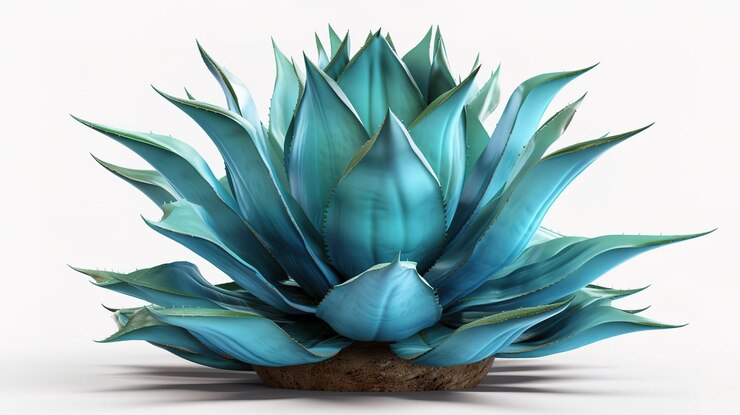 Planta en maceta plateada sobre fondo azul Generativo Ai