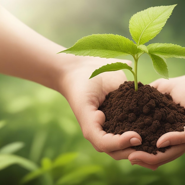 Planta en las manos generada por IA