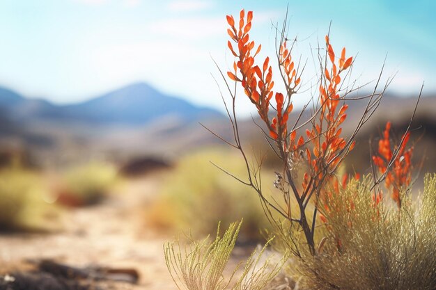 Foto planta de ocotillo erguida en un paisaje desértico generado por ia