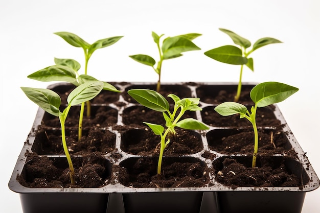 una planta en una olla con un fondo blanco