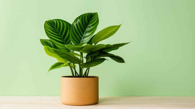 una planta en una olla en una mesa