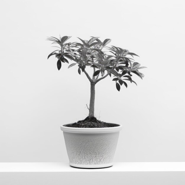 Foto planta ornamental em uma panela com fundo branco