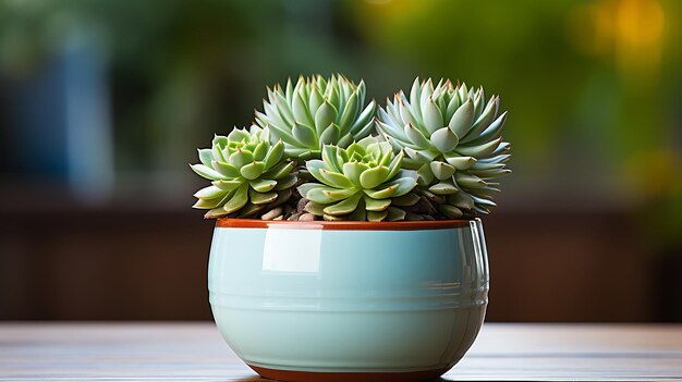 Planta pequeña en suculentas o cactus en olla aislada sobre fondo blanco por vista frontal IA generativa