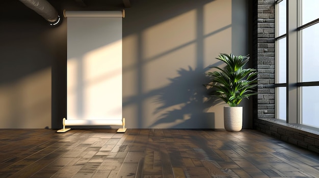 una planta en un piso al lado de una planta en maceta