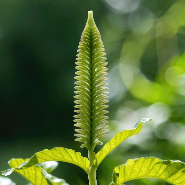 Foto planta de plátano de costillas verdes hermosa floral