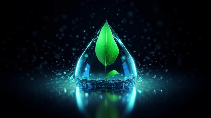 Planta poligonal futurista con líneas brillantesgenerativas ai