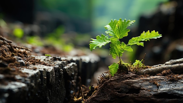 una planta que crece la corteza de un árbol