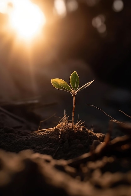 Una planta que crece en la oscuridad.