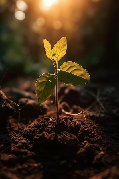 Una planta que crece en la oscuridad.