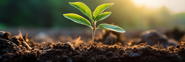 Foto planta que crece en el suelo