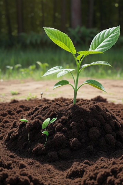 Planta que crece en el suelo