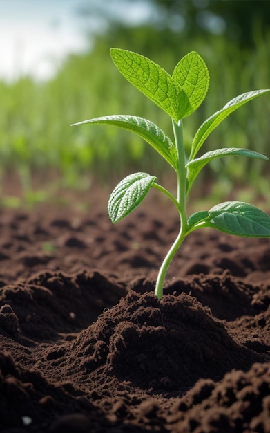 Planta que crece en el suelo